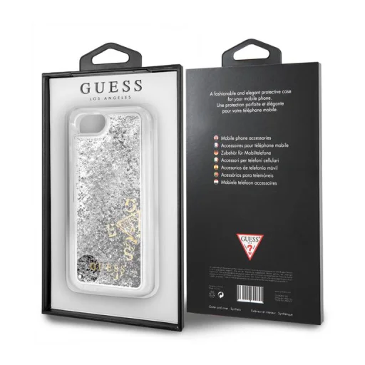 Guess GUHCI8GLUFLSI Liquid Glitter PC tok iPhone 7/8 ezüst - 4