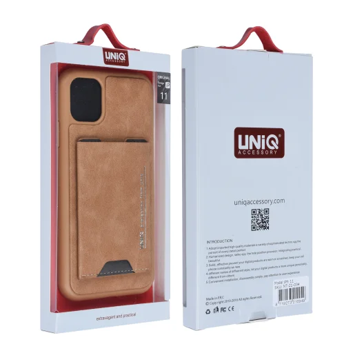 UNIQ Bruin tok kártyatartóval iPhone 11 barna - 5