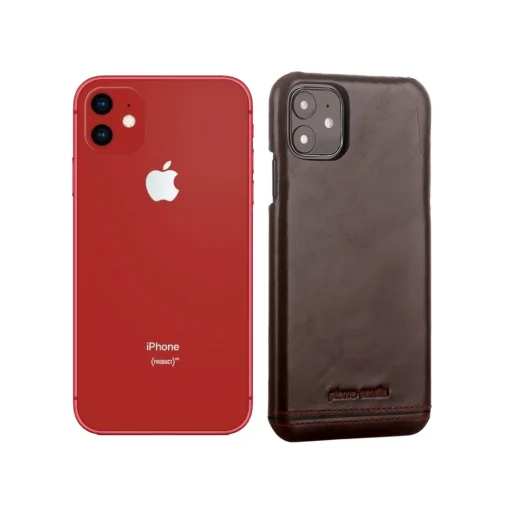 Pierre Cardin bőr Marron Foncé tok Apple iPhone 11 sötétbarna - 1
