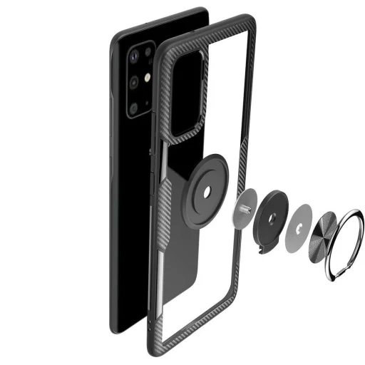 Carbon Armored szénszál mintás tok gyűrű támasszal Samsung Note 10 Lite fekete - 5