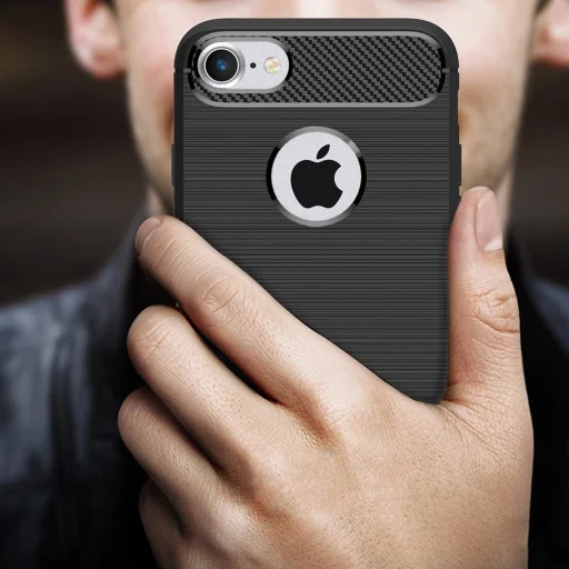 Carbon mintájú TPU tok iPhone 2020SE fekete - 7