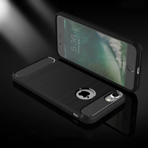 Carbon mintájú TPU tok iPhone 2020SE fekete - 4