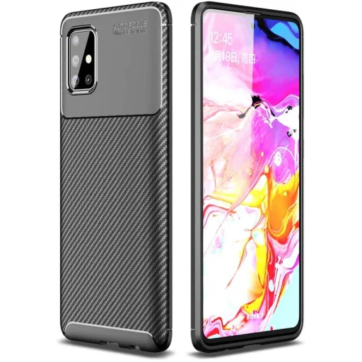 Armored szénszál mintájú TPU tok SAMSUNG GALAXY A51 fekete - 1