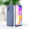 Samsung Galaxy A51 Armored szénszál mintájú TPU tok kék thumbnail