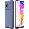 Samsung Galaxy A51 Armored szénszál mintájú TPU tok kék thumbnail
