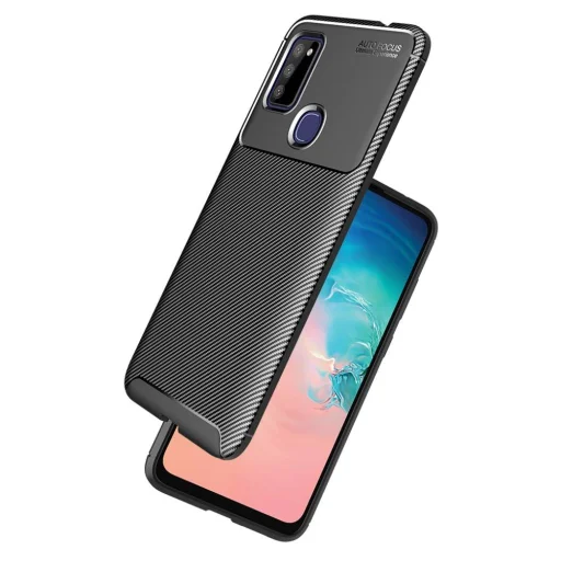 Armored szénszál mintájú TPU tok SAMSUNG GALAXY M51 fekete - 2