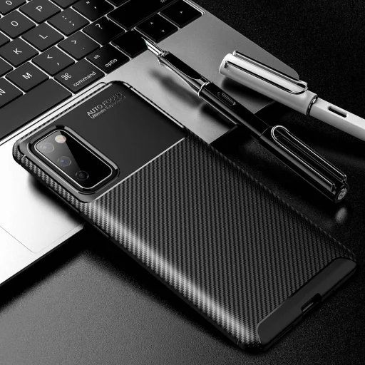 Armored szénszál mintájú TPU tok SAMSUNG GALAXY S20 FE fekete - 9