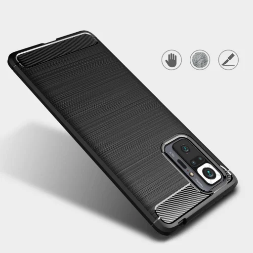 Armored szénszál mintájú TPU tok XIAOMI REDMI NOTE 10 fekete - 5