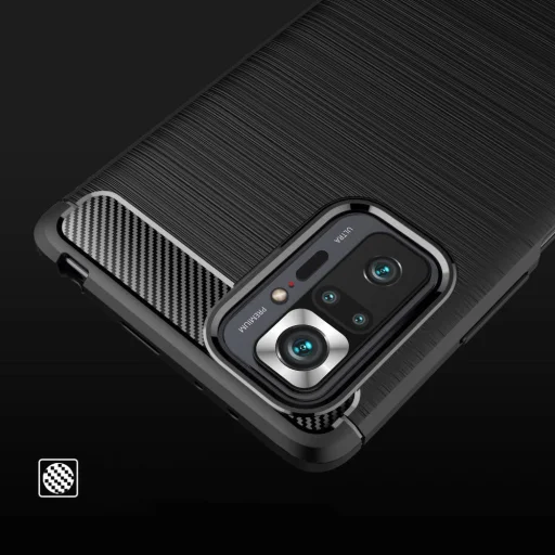 Armored szénszál mintájú TPU tok XIAOMI REDMI NOTE 10 fekete - 7
