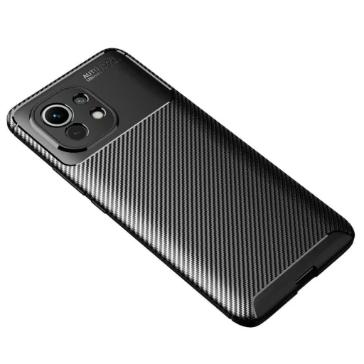 Xiaomi Mi 11 Armored szénszál mintájú TPU tok fekete - 2