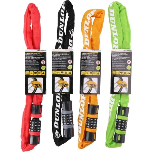 Dunlop kerékpárzár számkombinációs lánccal (zöld) - 2