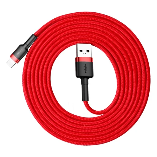 Baseus Cafule Nylon harisnyázott USB/Lightning kábel QC3.0 1.5A 2m piros (CALKLF-C09) - 6