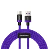 Baseus Purple Gold Red USB/ USB Type-C nylon harisnyázott kábel 40W gyorstöltési teljesítménnyel QC3.0 2m lila (CATZH-B05) thumbnail