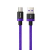 Baseus Purple Gold Red USB/ USB Type-C nylon harisnyázott kábel 40W gyorstöltési teljesítménnyel QC3.0 2m lila (CATZH-B05) thumbnail