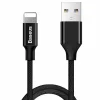 Baseus Yiven Nylon harisnyázott USB/ Lightning kábel 2A 1.2m fekete (CALYW-01) thumbnail