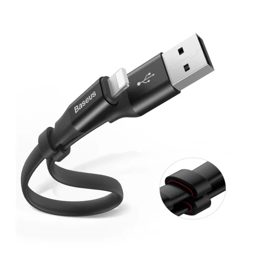 Baseus Nimble lapos USB / Lightning kábel 2A 23Cm fekete (CALMBJ-B01) - 13
