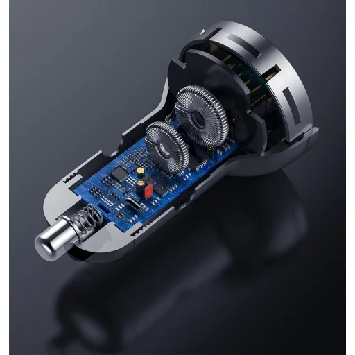 Baseus autós töltő, digitális kijelzővel 2xUSB 4.8A 24W ezüst (CCBX-0S) - 14