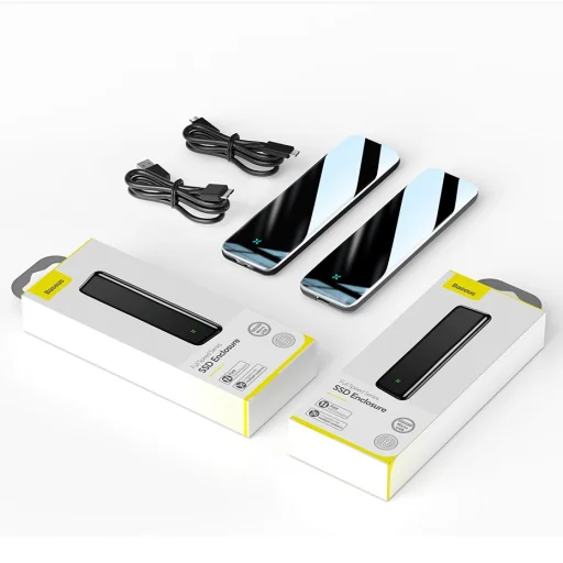 Baseus Külső SSD M.2 SATA ház, tok USB Type-C 3.2 Gen 1 B / M+B key + kábel szürke (CAYPH-E0G) - 7