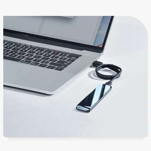 Baseus Külső SSD M.2 SATA ház, tok USB Type-C 3.2 Gen 1 B / M+B key + kábel szürke (CAYPH-E0G) - 18