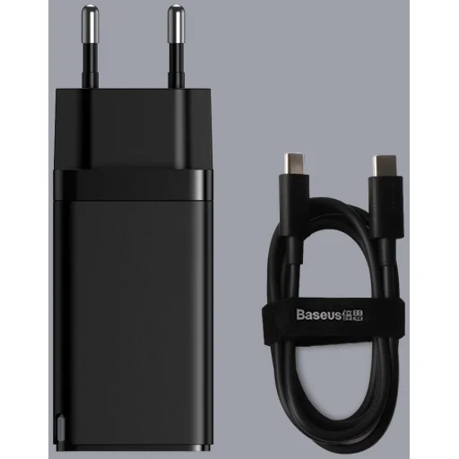 Baseus GaN2 Pro hálózati gyorstöltő BPS II 65 W USB / 2x USB Type-C QC 3.0 PD SCP FCP AFC (gallium nitrid) fekete (CCGAN2P-B01) - 12