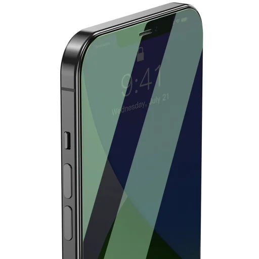 Baseus 2x 0.3mm Eye Protection Anti Blue Light kijelzővédő üvegfólia iPhone 12 Pro MAX (SGAPIPH67N-LP02) - 7