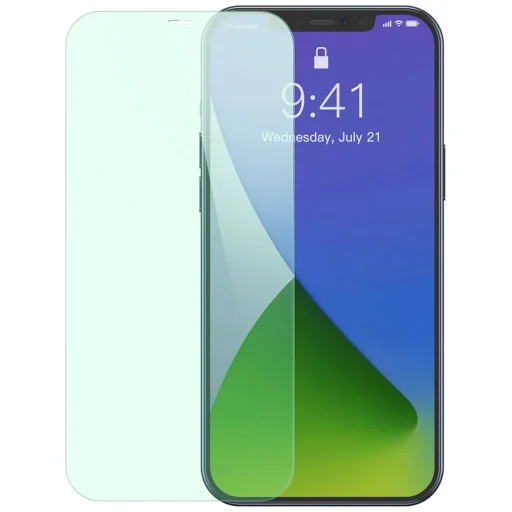 Baseus 2x 0.3mm Eye Protection Anti Blue Light kijelzővédő üvegfólia iPhone 12 Pro MAX (SGAPIPH67N-LP02) - 1