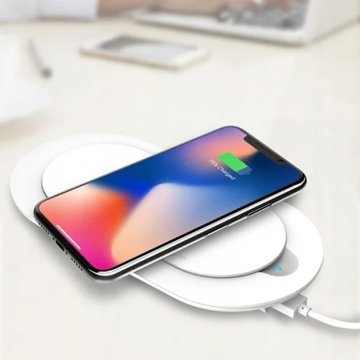 LDNIO 5000mAh Powerbank töltő dokkolóval és vezeték nélküli Qi töltéssel fehér - 1