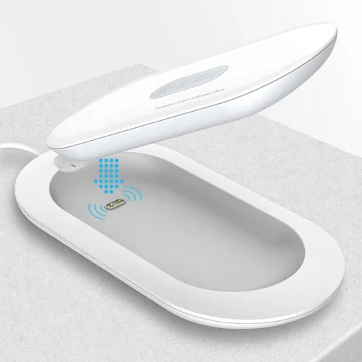 LDNIO 5000mAh Powerbank töltő dokkolóval és vezeték nélküli Qi töltéssel fehér - 4
