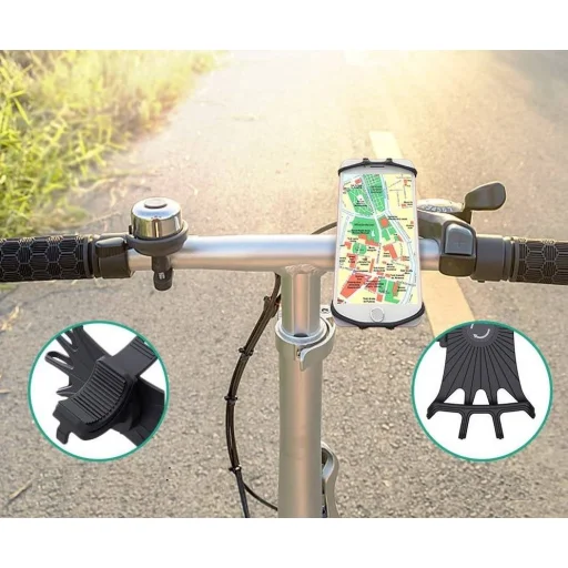 Univerzális biciklis telefontartó kormányra rögzíthető 360° forgatható fekete - 6