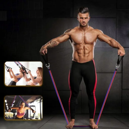 5x Otthoni edzéshez használható gumiszalag, edzőszalag hordtáskával - 9