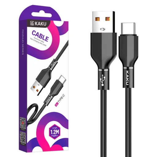KAKU Aluminium Alloy USB - USB Type-C kábel 3.2A 1.2m fekete (KSC-452) - 1