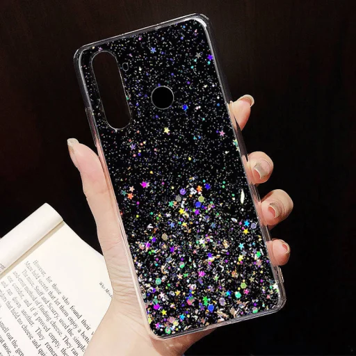 Samsung Galaxy A02s Sequins csillogó flitteres tok fekete - 8