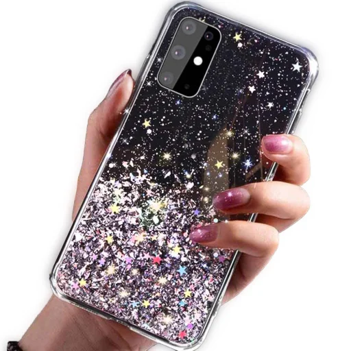 Samsung Galaxy A02s Sequins csillogó flitteres tok fekete - 1