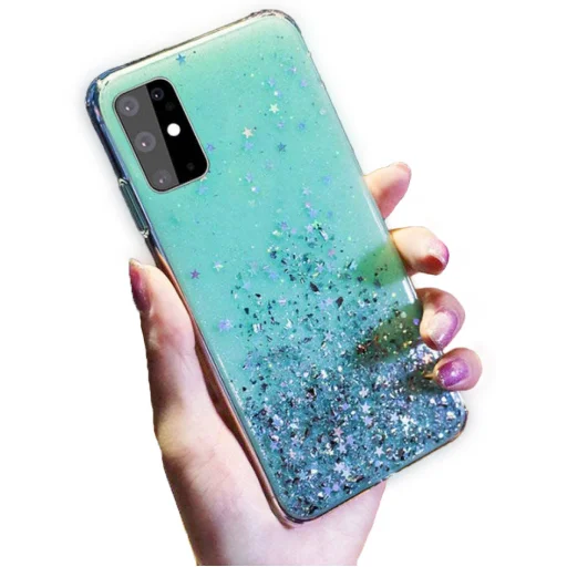 Sequins csillogó flitteres tok SAMSUNG GALAXY A02S menta - 1
