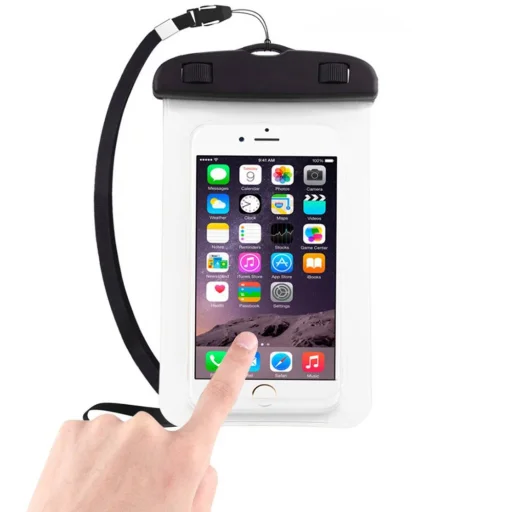 Vízálló telefontok nyakba akasztóval 6.8'' fekete - 3