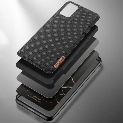 Dux Ducis Fino nylon bevonatú tok SAMSUNG A02S fekete - 5