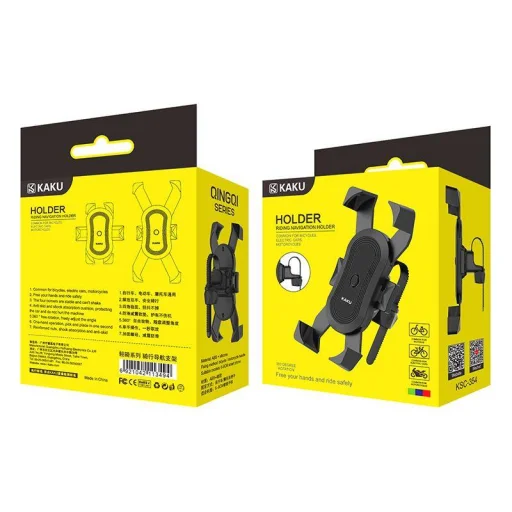 Univerzális bicikli kormányra erősíthető telefontartó fekete (KAKU KSC-354 QINGQI) - 4
