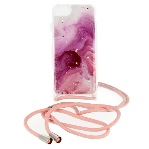 Rope Glitter tok Samsung A72 pánttal, flitteres pink - 1