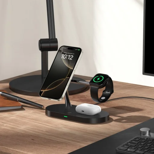 Tech-Protect A12 3 v 1 bezdrôtová nabíjacia stanica 15W MagSafe čierna - 5