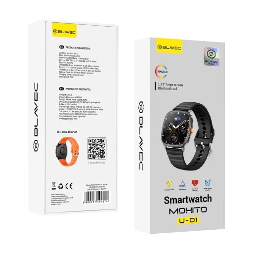 Blavec Smartwatch U-01 Mohito HD AMOLED Voice Call (SWU01-B) čierne + 1 remienok - 11