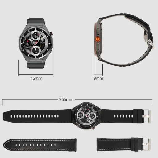 Blavec Smartwatch U-02 Kenzo HD AMOLED Hlasové volanie (SWU0-B) čierne + 1 remienok - 7