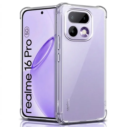 Techsuit - Shockproof priehľadné silikónové puzdro - Realme 16 Pro - Priehľadné puzdro - 1