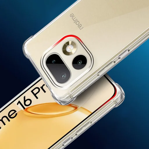 Techsuit - Shockproof priehľadné silikónové puzdro - Realme 16 Pro - Priehľadné puzdro - 5