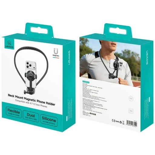 USAMS JoyGo JOY02 magnetický držiak na telefón na krk čierny - 9