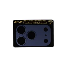 Tvrdené sklo a hliníkový kryt na šošovky fotoaparátu pre iPhone 17 Pro, tmavomodrá (kamerový ostrovček + mriežka)