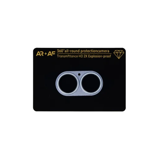 Tvrdené sklo a hliníkový kov, celoplošná ochrana objektívu fotoaparátu pre iPhone 17, hmlovo modrá (kamerový ostrovček) ochranné sklo - 1