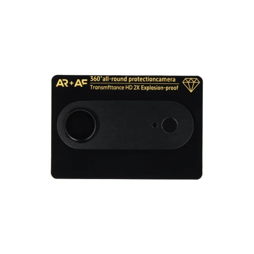 iPhone 17 Air čierne celoplošné ochranné sklo na kameru s hliníkovým kovovým krytom (kamerový ostrovček + handrička) - 1