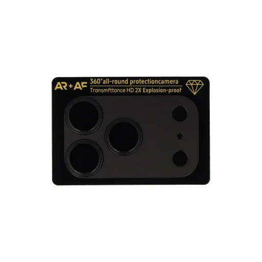 Tvrdené sklo hliníkový kov kompletná ochrana šošoviek fotoaparátu iPhone 17 Pro čierne (kamerový ostrovček + mesh) ochranné sklo - 1