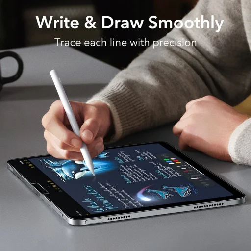 ESR - Armorite Paper-Feel UltraFit Tray - iPad Air 13 (2024) / Air 13 (2025) / Air 13 (2026) - Číre tvrdené sklo - 4