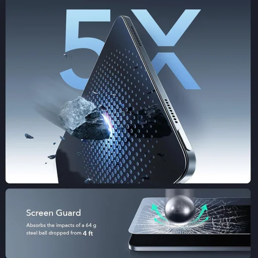 ESR - Armorite Paper-Feel UltraFit Tray - iPad Air 13 (2024) / Air 13 (2025) / Air 13 (2026) - Číre tvrdené sklo - 7